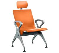 Chaises de Salle D'attente, Chaises Visiteurs pour Bureaux D'aéroport, Bancs de Bureau en Polyuréthane, Bancs D'accueil avec Accoudoirs et Appui-tête pour Hôpitaux, Gares, Bureaux, Banques(Orange)
