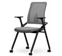 Chaises de salle de conférence empilables, chaise de bureau pliante, chaise de bureau pliable, dossier et accoudoirs en maille pour conférence, réunion, réception d'invités, bureau à domicil