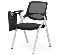 Chaises de Salle de conférence Pliables à roulettes - Chaises de Bureau Pliantes rembourrées pour salles de Formation, empilables pour réception et sièges visiteurs (sans roulettes, Blanc -