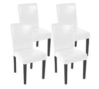 Lot De 4 Chaises De Séjour Littau Simili-Cuir, Blanc, Pieds Foncés Multicolore