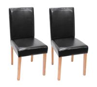 Chaises de séjour Littau - Noir - Lot de 2 - Simili-cuir - Pieds clairs