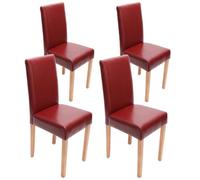 Chaises de séjour - Littau - Rouge - Cuir reconstitué - Lot de 4