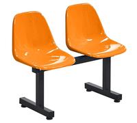 Chaises de stade 2 places en plastique pour blanchisseurs, sièges robustes pour événements intérieurs et extérieurs, écoles, jeux de basket-ball, salles d'attente
