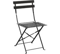Bolero Chaises de terrasse pliantes GH553 - Acier poudré Noir - Lot de 2 - 800×387×471 mm