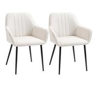 HOMCOM - chaise - Lin - 59.5x56.5x81cm - Beige