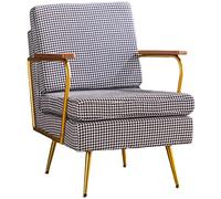 Chaises décoratives pour salon, chaise de loisirs pour chambre à coucher, canapé en tissu avec structure en métal Fauteuil tapissé décontracté individuel avec coussin ergonomique pour bureau d'étude à