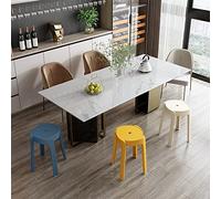 Chaises d'empilement ， Ensemble de 4 tabourets d'empilement en Plastique Modernes pour Manger du Bureau de Cuisine Rond des tabourets de Bar avec Une Connexion X Connexion Anti-Glissade Les