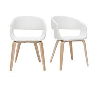 Chaises design blanc et bois clair (lot de 2) SLAM