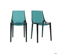 Chaises design bleu pétrole empilables intérieur / extérieur (lot de 2) YZEL - MILIBOO