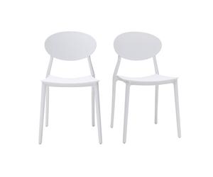Chaises design empilables blanches intérieur - extérieur (lot de 2) ANNA