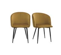 Chaises design en tissu velours bronze et métal noir (lot de 2) VANITY
