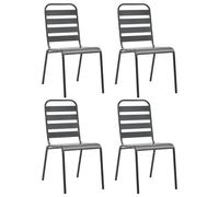 Chaises D'extérieur 4 Pcs Design À Lattes Acier Gris Foncé Vidaxl Vidaxl