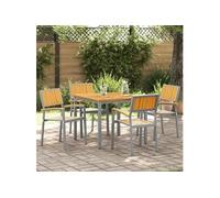 Chaises D'extérieur Vidaxl 4 Pcs Empilables Grises En Bois D'acacia Solide Et Métal