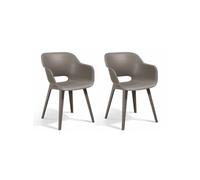 Chaises d'extérieur Akola - Keter - Lot de 2 - Résine - Cappuccino - Robuste et léger