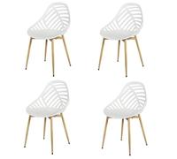 Chaises d'extérieur - DECONATION - Alameda - Lot de 4 - Blanc - Légères et modernes