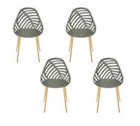 Chaises d'extérieur - DECONATION - Alameda - Lot de 4 - Vert Olive - Légères et modernes