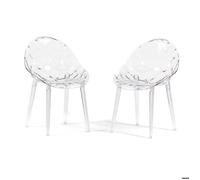 Chaises - Diamante - Polycarbonate - Transparentes - Lot de 2 - Design moderne et élégant