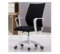 Chaises d'ordinateur Confortables, Chaise de Bureau Ergonomique avec Dossier en Tissu, roulettes, accoudoirs Fixes, Tapis en éponge, Beau Design Noir