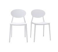 Chaises design empilables blanches intérieur - extérieur (lot de 2) ANNA