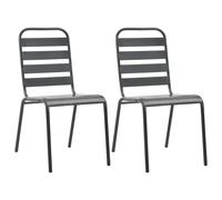 Chaises Empilables De D'extérieur 2 Pcs Acier Gris Gris