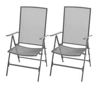 Chaises Empilables De Jardin 2 Pcs Acier Gris Vidaxl Vidaxl
