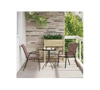 vidaXL Chaises de jardin empilables 2 pcs Marron Tissu textilène 318779