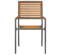 Chaises empilables de jardin - (lot de 2) - Meuble de Siège - Marron et gris CC1906