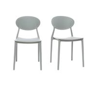 Chaises design empilables gris clair intérieur - extérieur (lot de 2) ANNA
