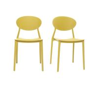 Chaises design empilables jaunes intérieur - extérieur (lot de 2) ANNA