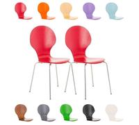 Lot de 2 chaises empilables en bois Diego , Rouge Rouge G