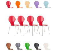 Lot de 4 chaises empilables en bois Diego , Rouge