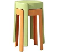 Chaises empilables, tabourets empilables, ensemble de 2/4 pièces, chaises de cabine, chaises pliantes et tabourets, outils en plastique, tabourets ronds, simples de salon empilables (2 marron brûlé +