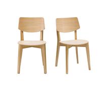 Chaises vintage en bois clair chêne (lot de 2) AVEA