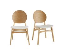 Miliboo - Chaises scandinaves en bois clair et blanc (lot de 2) ELTON