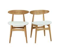 Chaises scandinaves en bois clair et blanc (lot de 2) WALFORD