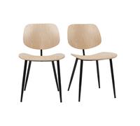 Chaises en bois clair et métal noir (lot de 2) TOBIAS