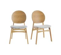 Chaises scandinaves en bois clair et tissu gris clair (lot de 2) ELTON