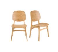 Chaises en bois clair frêne (lot de 2) SOQUETTE