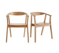 Miliboo Chaises scandinaves en Bois Clair Massif (Lot de 2) Bahia