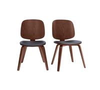 Chaises vintage en bois foncé et noir (lot de 2) BECK
