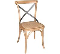 Chaises en bois naturel avec dossier croisé Bolero - Lot de 2 - Vintage - BOLERO - Salle à manger - Bois massif