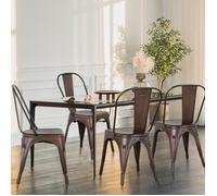 Chaises en fer rouille - B.LIVEM - Lot de 4 - Intérieur - Contemporain - Design