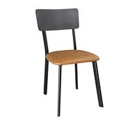 Chaises en metal assise PU marron camel vintage Bolero (lot de 4)