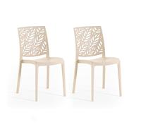 Chaises en polypropylène avec fibre de verre, empilables, pour l’intérieur, la cuisine ou la salle à manger, pour l’extérieur et le jardin, chaises de bar et de restaurant, design - Dafne (2 chaises