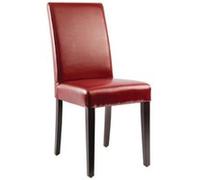 Chaises en simili cuir rouge - x 2 - Bois405