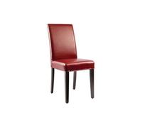 Chaises en simili cuir rouge - x 2 - Bois405