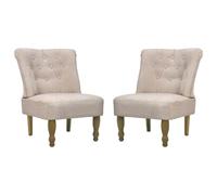 Chaises en style français lot de 2 crème tissu