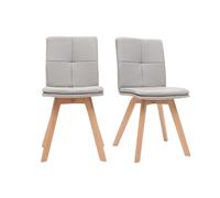 Miliboo - Chaises scandinaves en tissu beige et bois clair (lot de 2) THEA