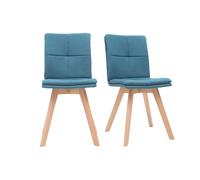 Chaises scandinaves en tissu bleu et bois clair (lot de 2) THEA