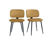 Chaises en tissu velours bronze et métal noir (lot de 2) ATRIUM